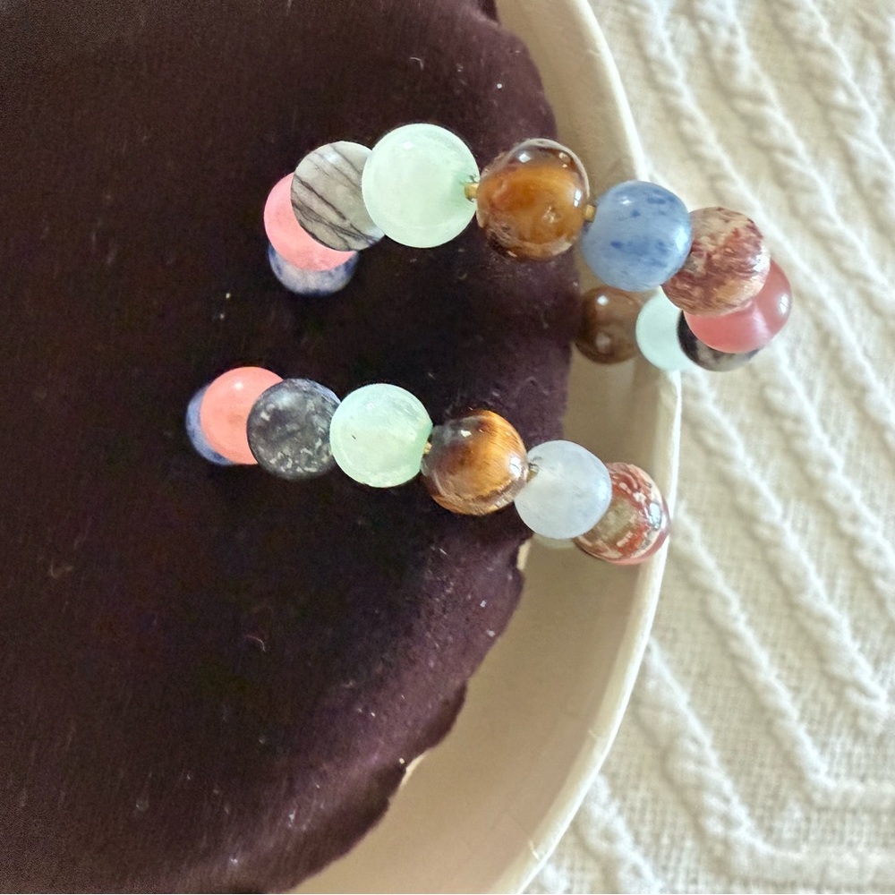 Madewell Semiprecious Beaded Hoop Earrings - Picture 2 of 5